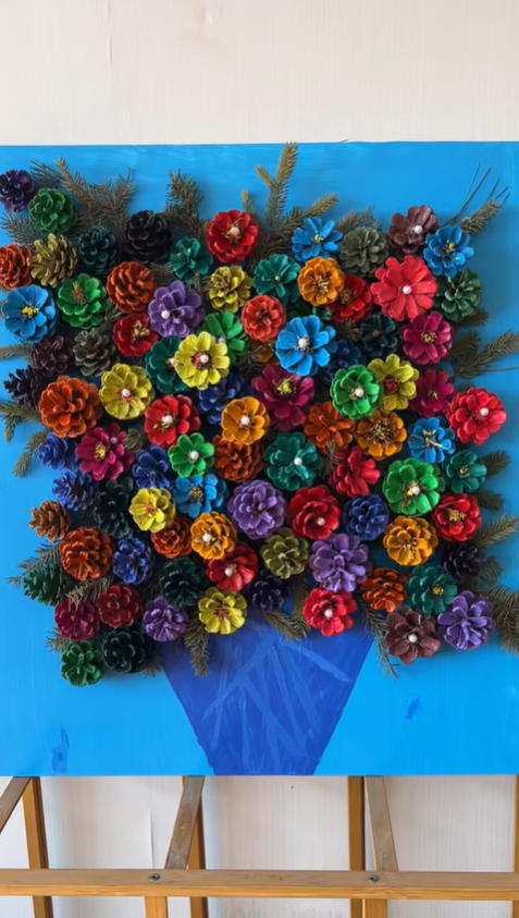 山里撿的松果，不只能吃，還能做成絕美裝飾畫