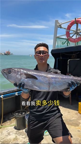 20 萬出海海釣滿載而歸，狗牙金槍擺攤 10 元一斤，速售一空盼父夸